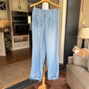 Relaxed wide-leg denim pants